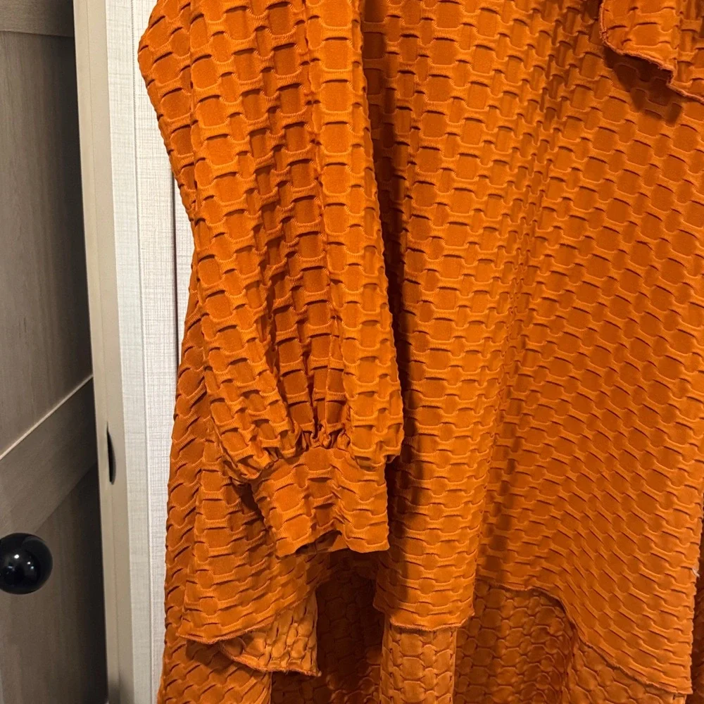 Elegant Orange honeycomb knit custom top size 3x-4x - Picture 3 of 3